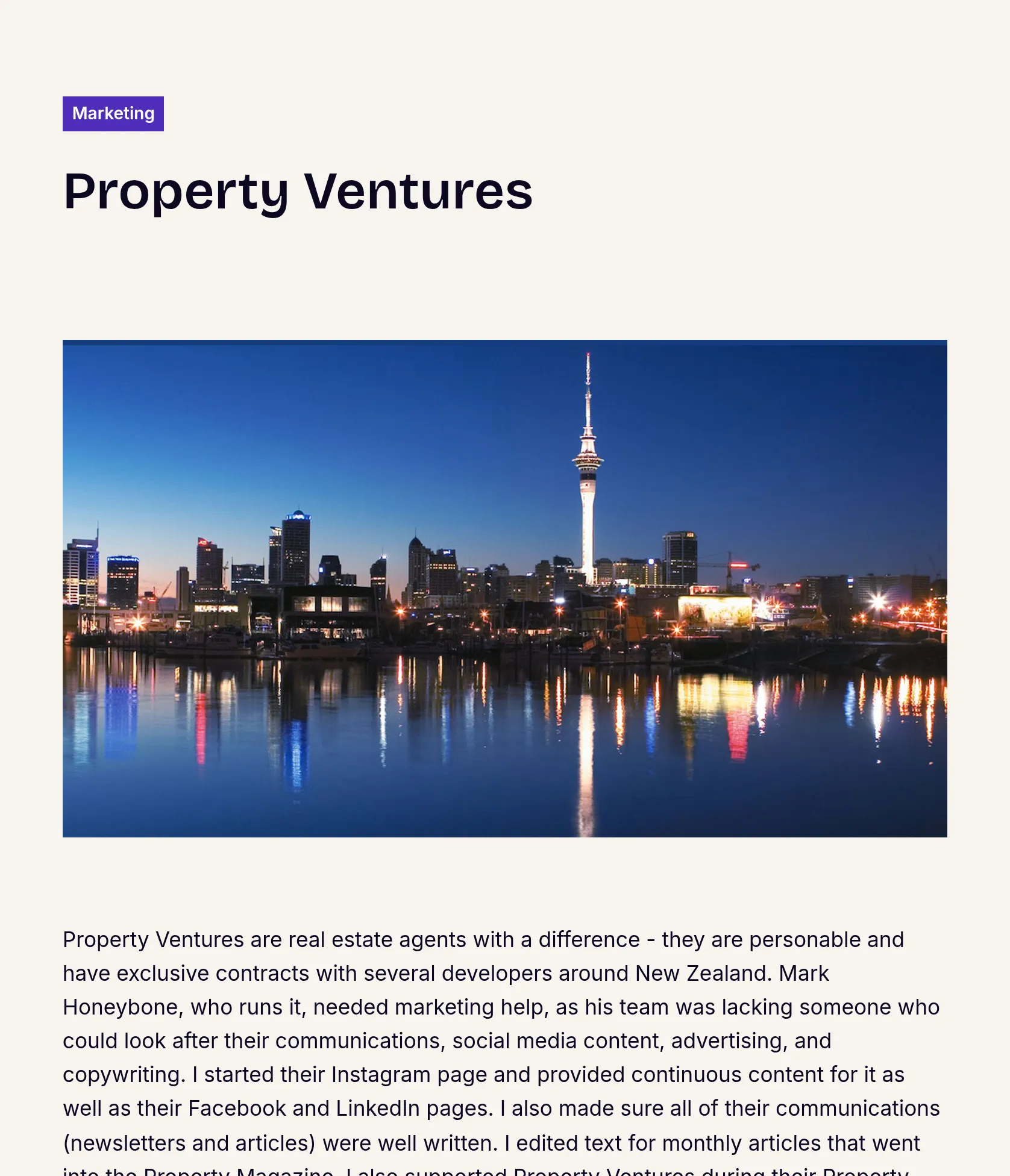 Strategic Marketing & Content Management for Property Venture