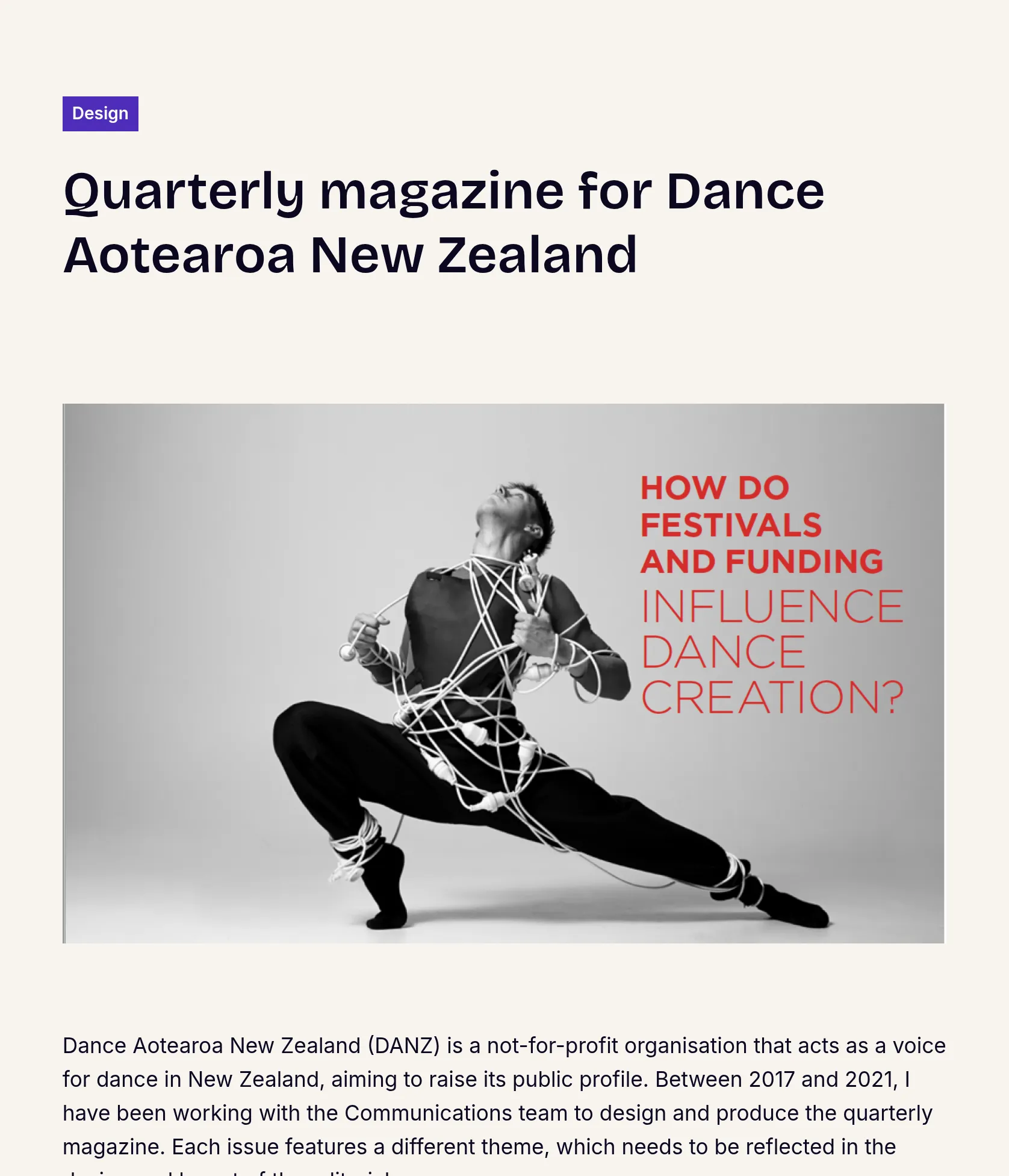 Quarterly Magazine Design for Dance Aotearoa New Zealand