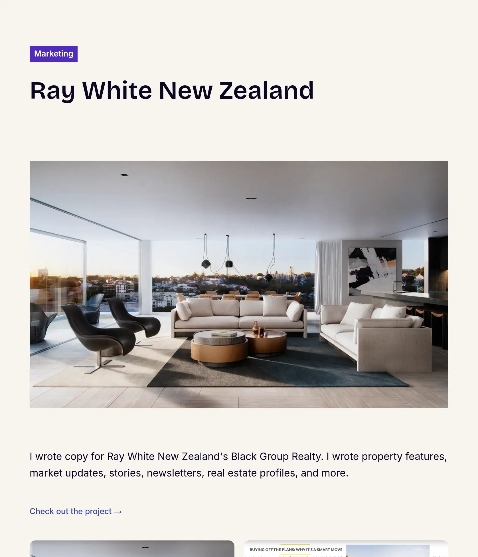 Copywriting for Ray White NZ's Black Group Realty