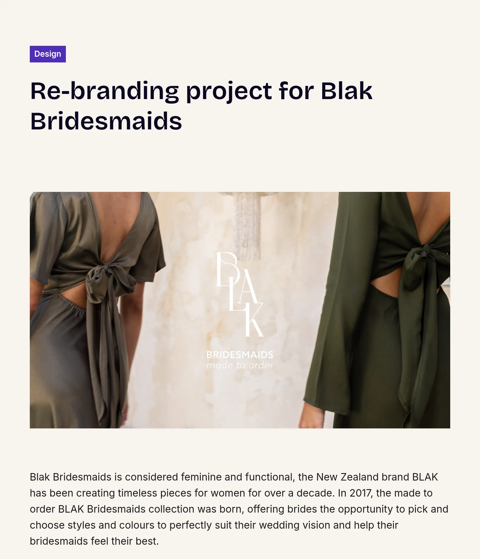 Brand Identity Design for Blak Bridesmaids