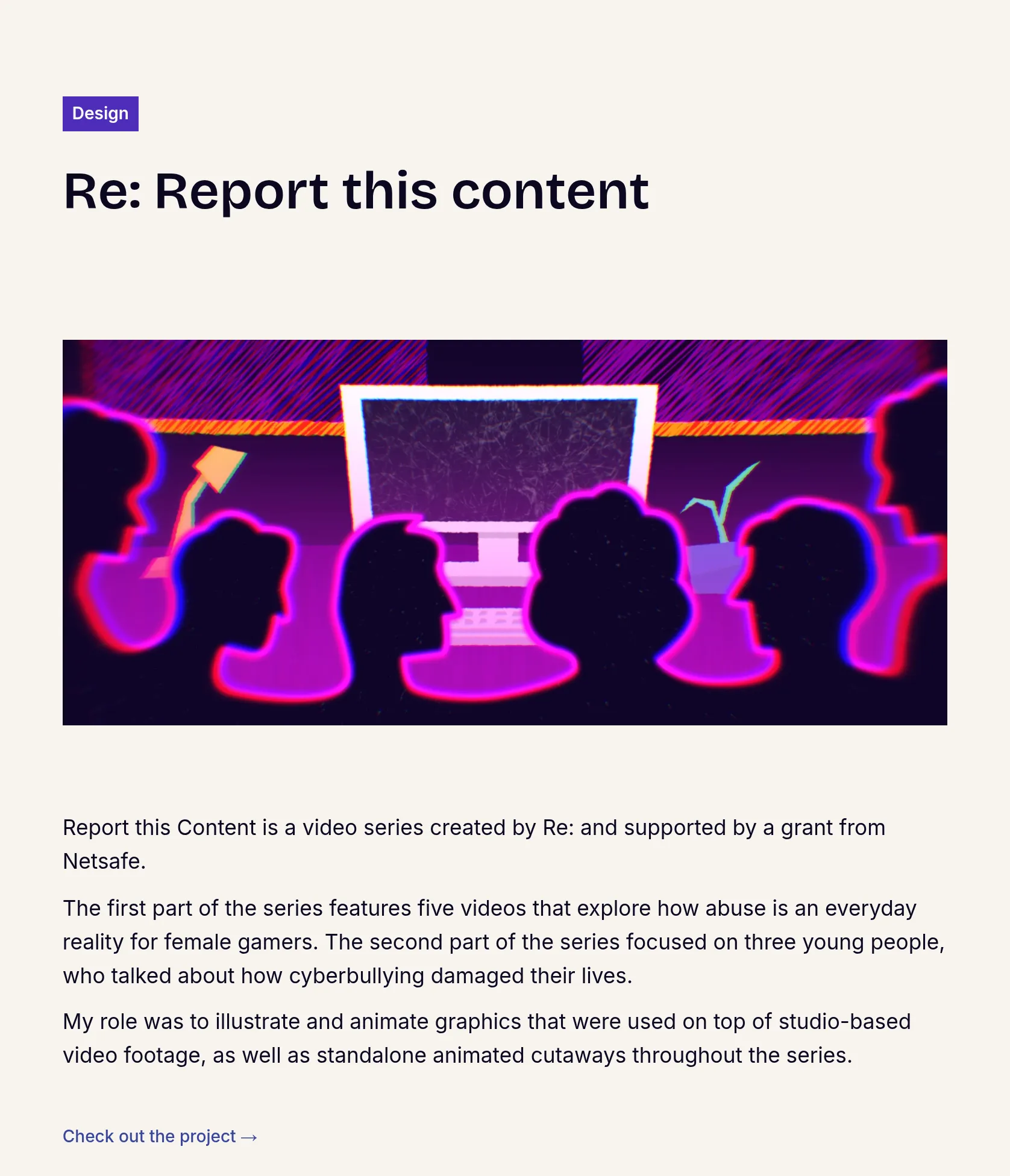 Illustration & Animation for 'Report this Content' Video Series