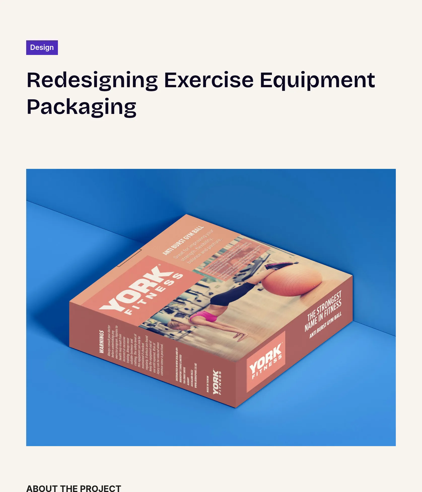 Inclusive Packaging Design for York Fitness Gym Ball