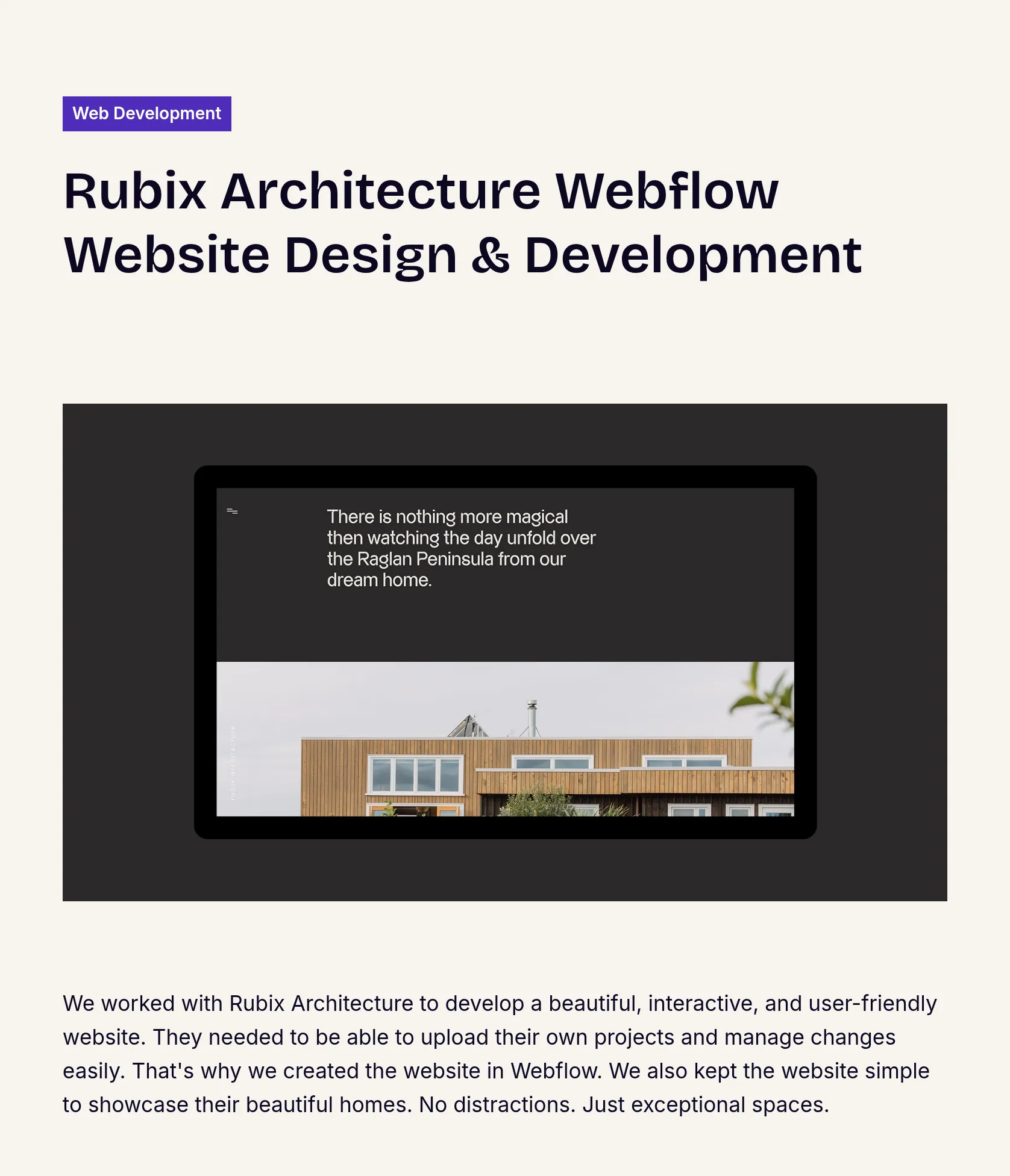 Webflow Website Design for Rubix Architecture