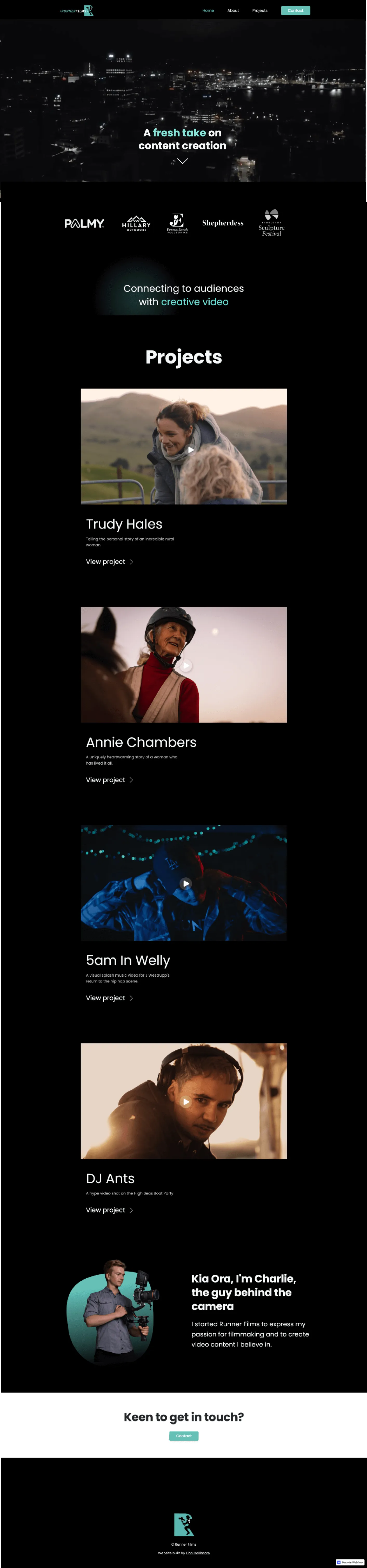 Modern Minimalist Webflow Website for Runner Films Studio gallery 3