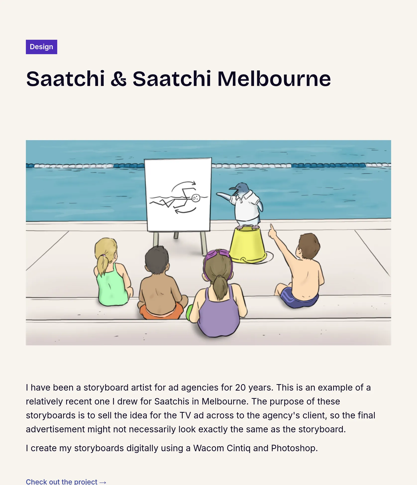 Commercial Storyboard Art for Saatchis Melbourne