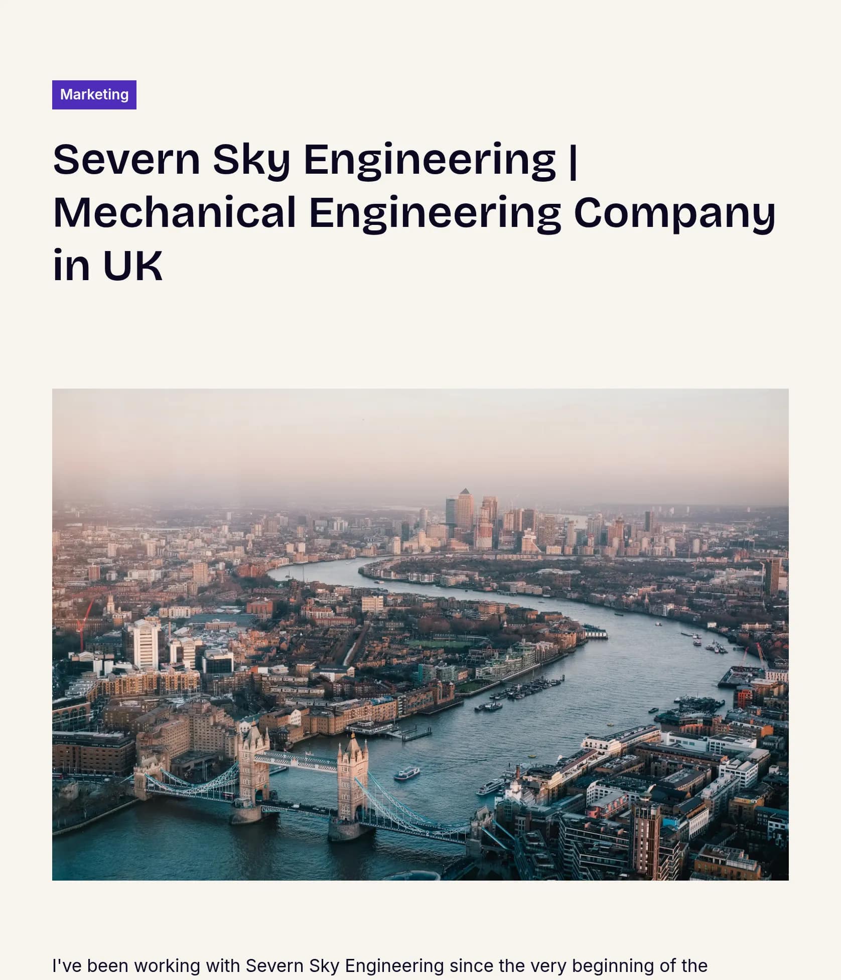 Comprehensive Digital Marketing for Severn Sky Engineering
