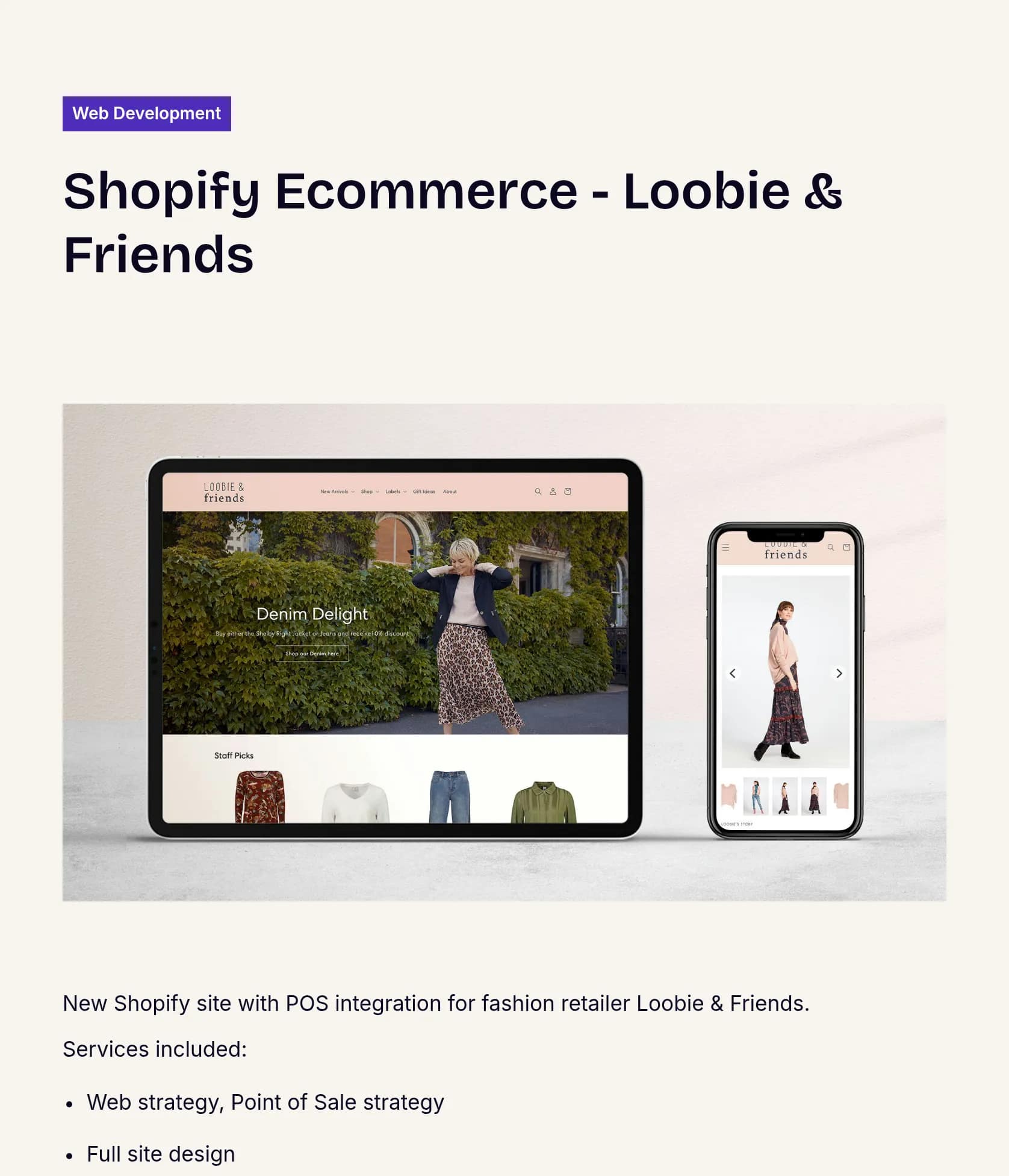 Shopify Ecommerce Website and POS Integration for Loobie & Friends