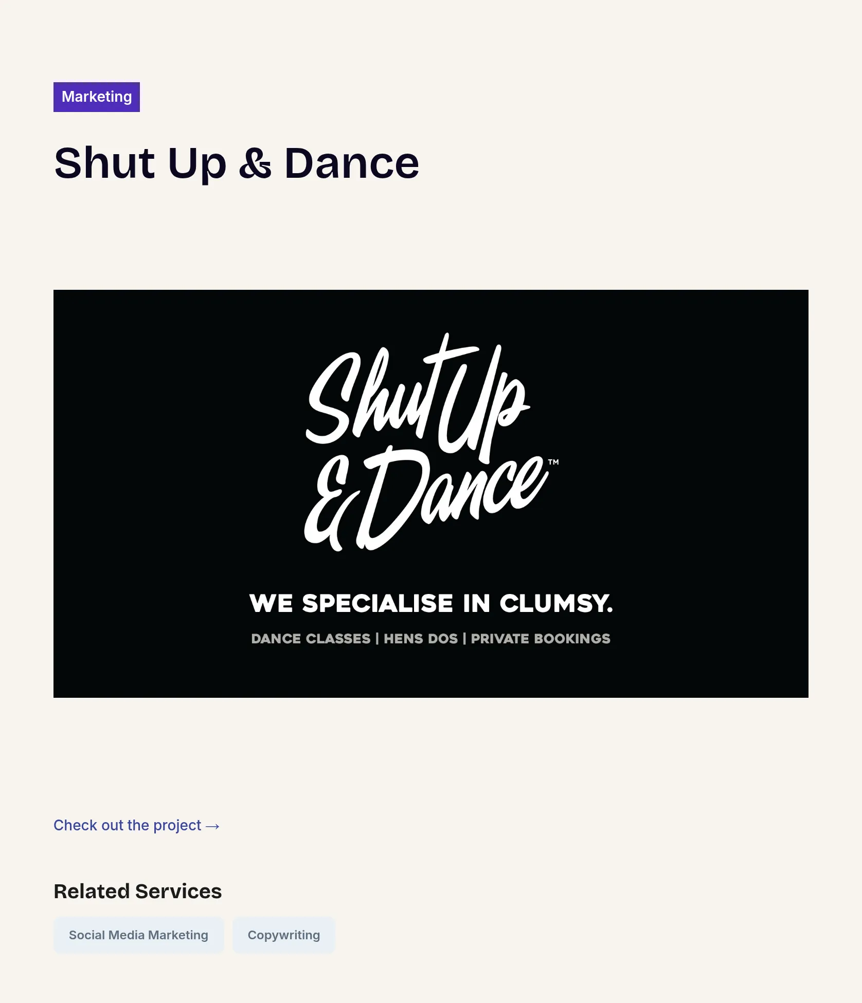Brand Development and Marketing for Shut Up & Dance