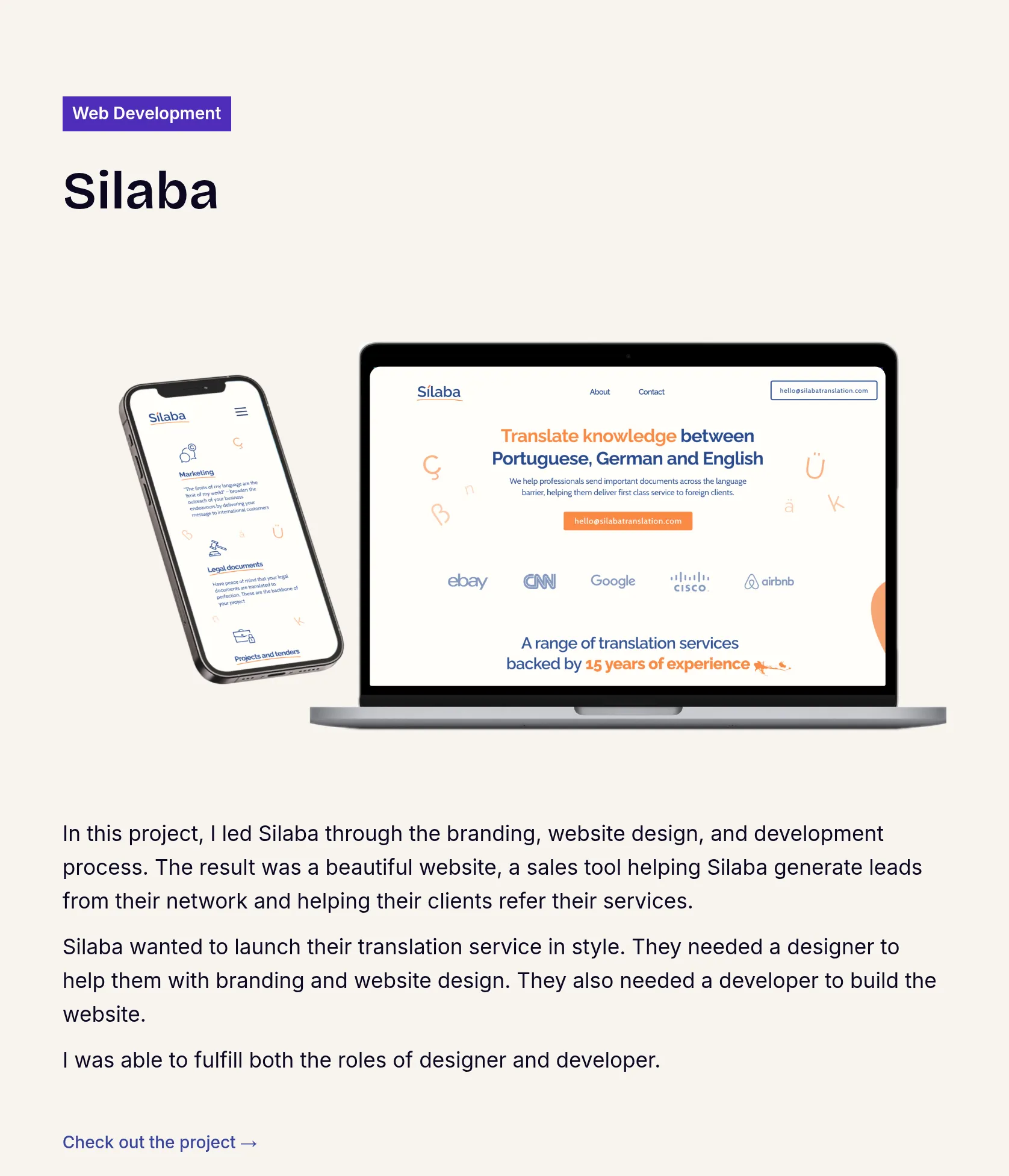 Branding and Website Development for Silaba Translation Service