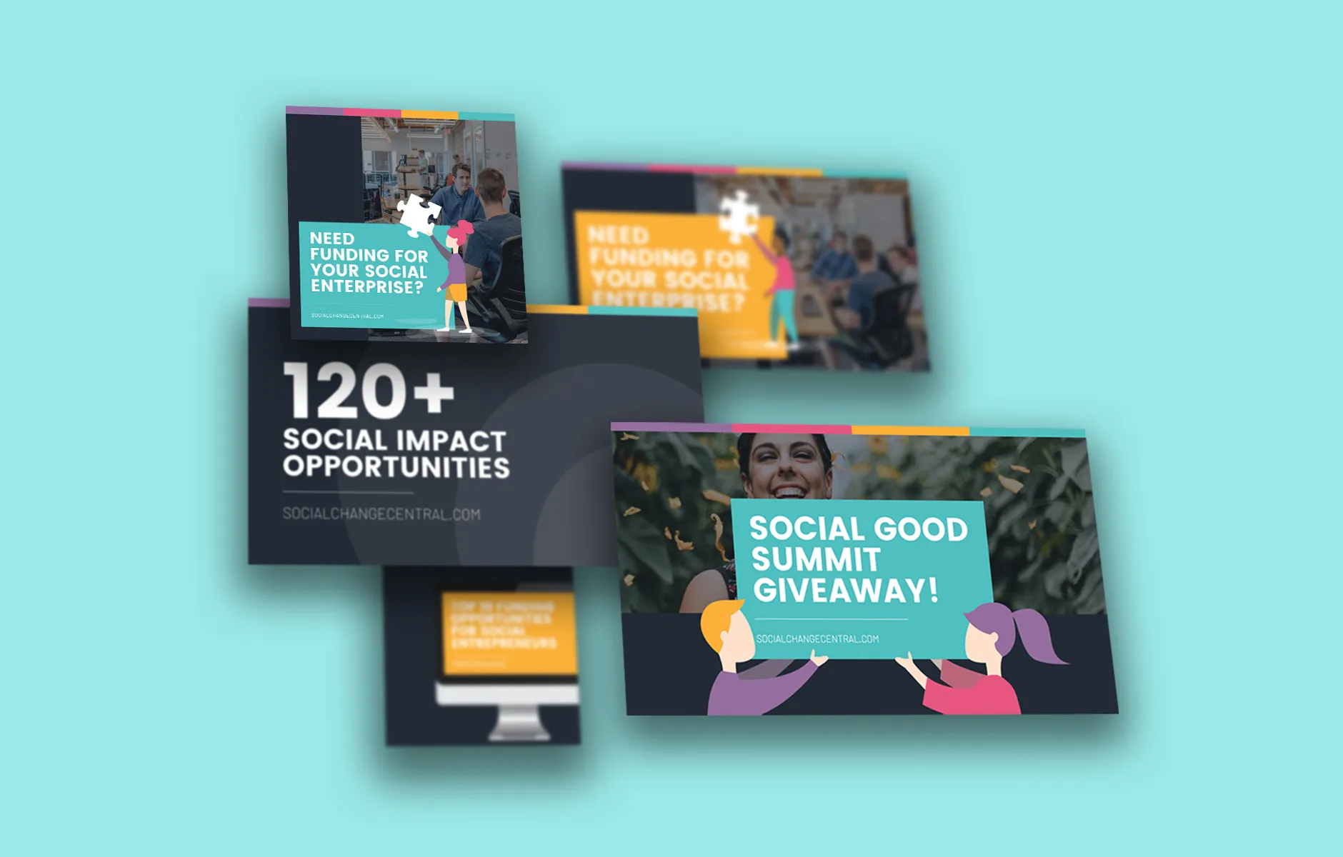 Branding Collateral and Digital Illustrations for Social Change Central