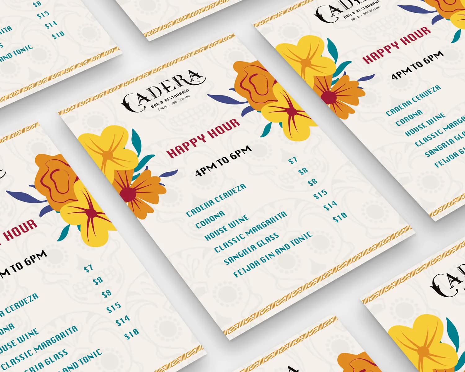 Menu Redesign and Social Media Templates for Cadera Restaurant gallery 1
