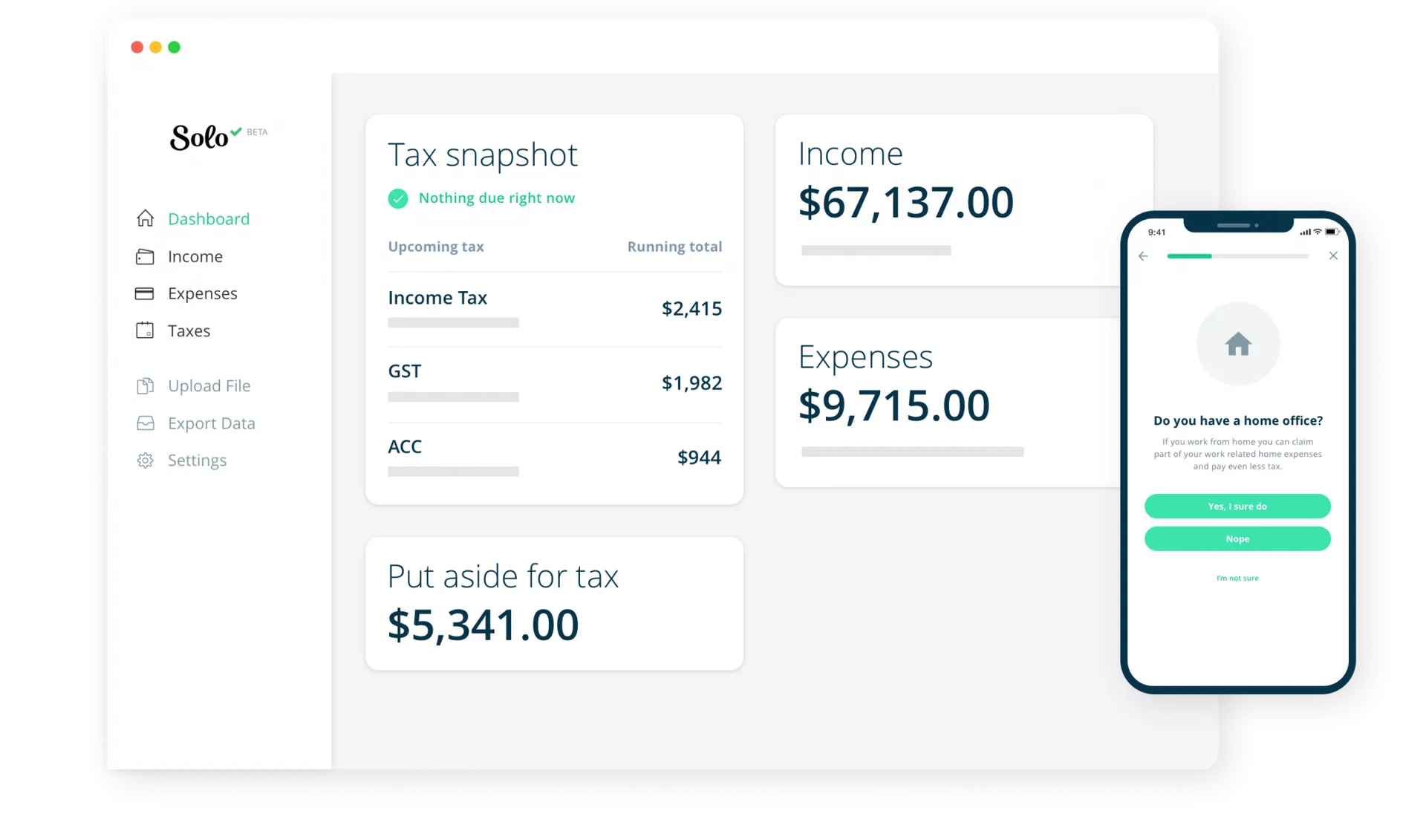 Accounting and Tax Calculation Development for Solo App