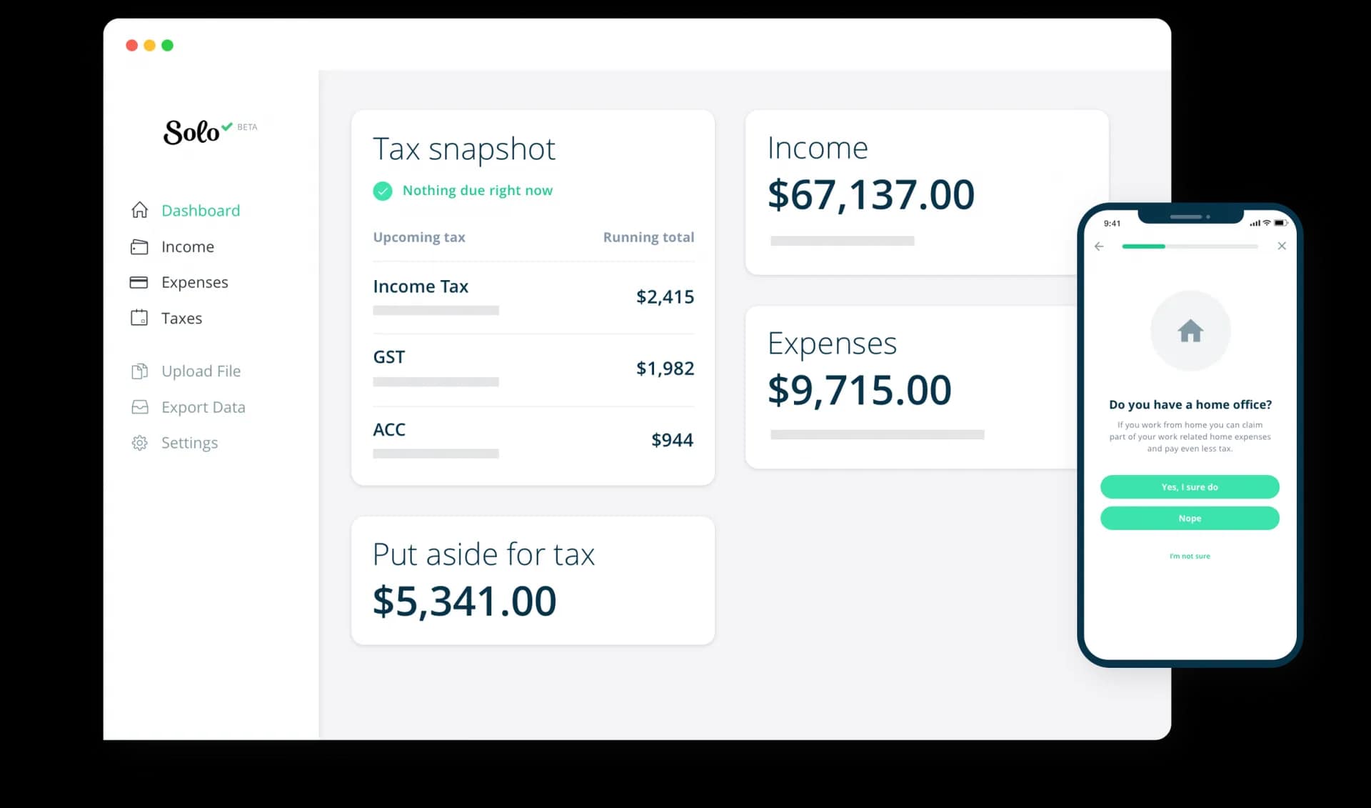 Accounting and Tax Calculation Development for Solo App