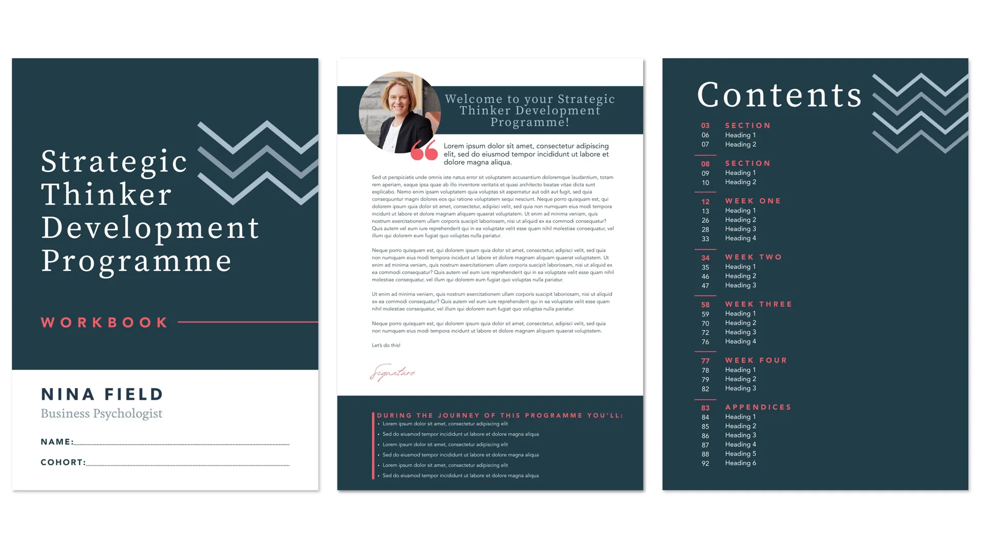 High-Profile Programme Workbook | Graphic Design for Nina Field - Business Psychologist