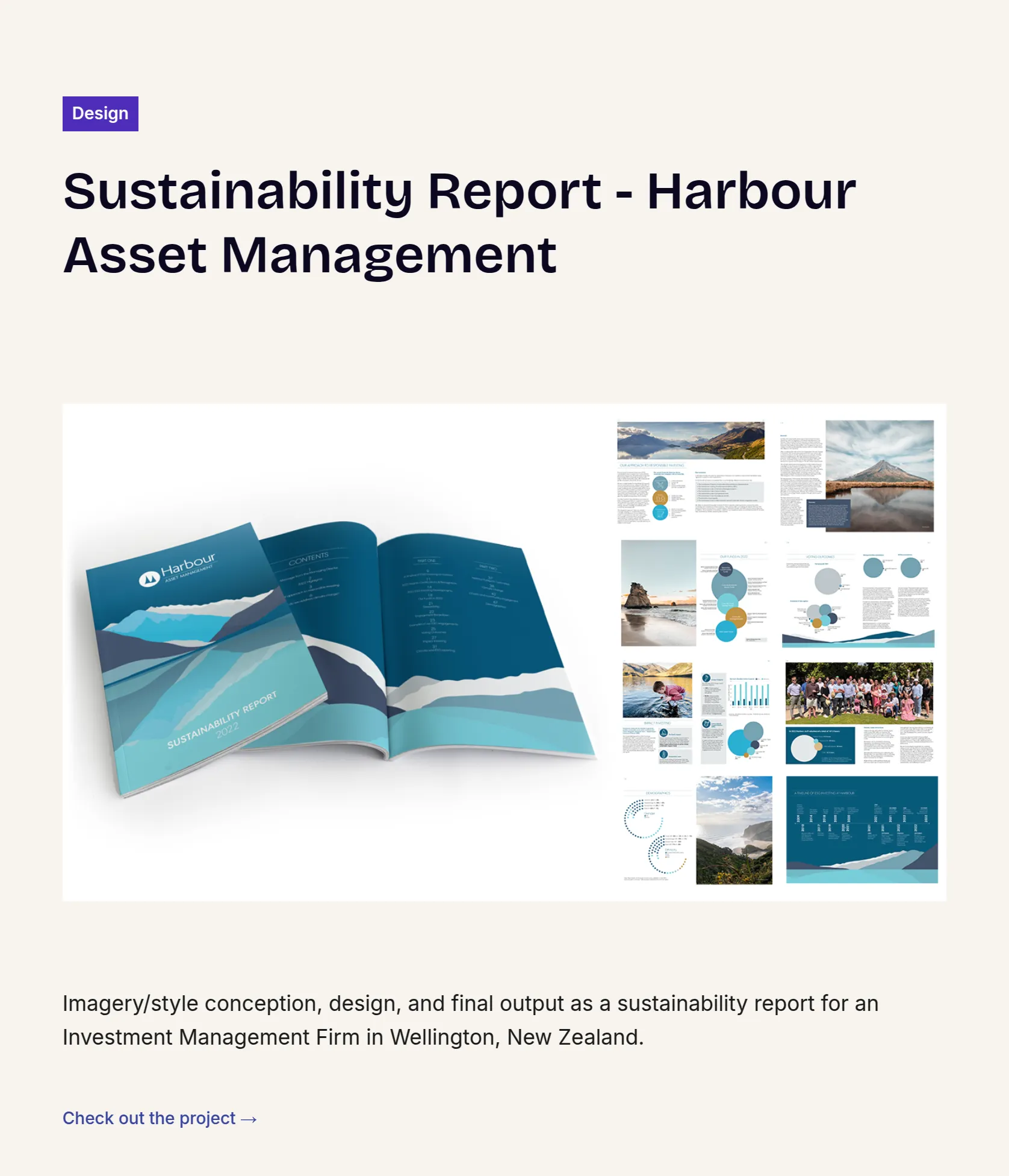 Sustainability Report Design for Investment Management Firm