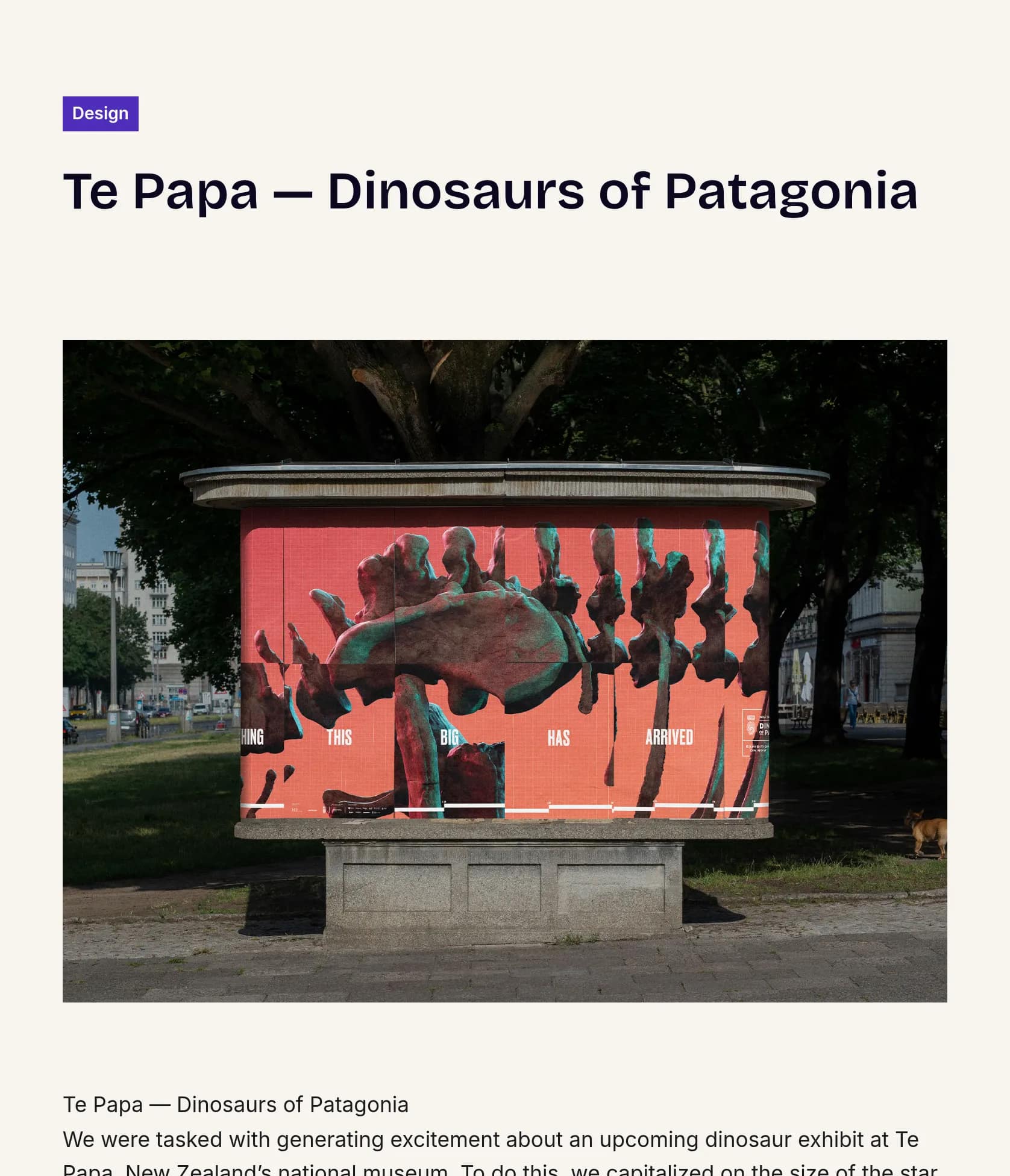 Dinosaurs of Patagonia Campaign for Te Papa