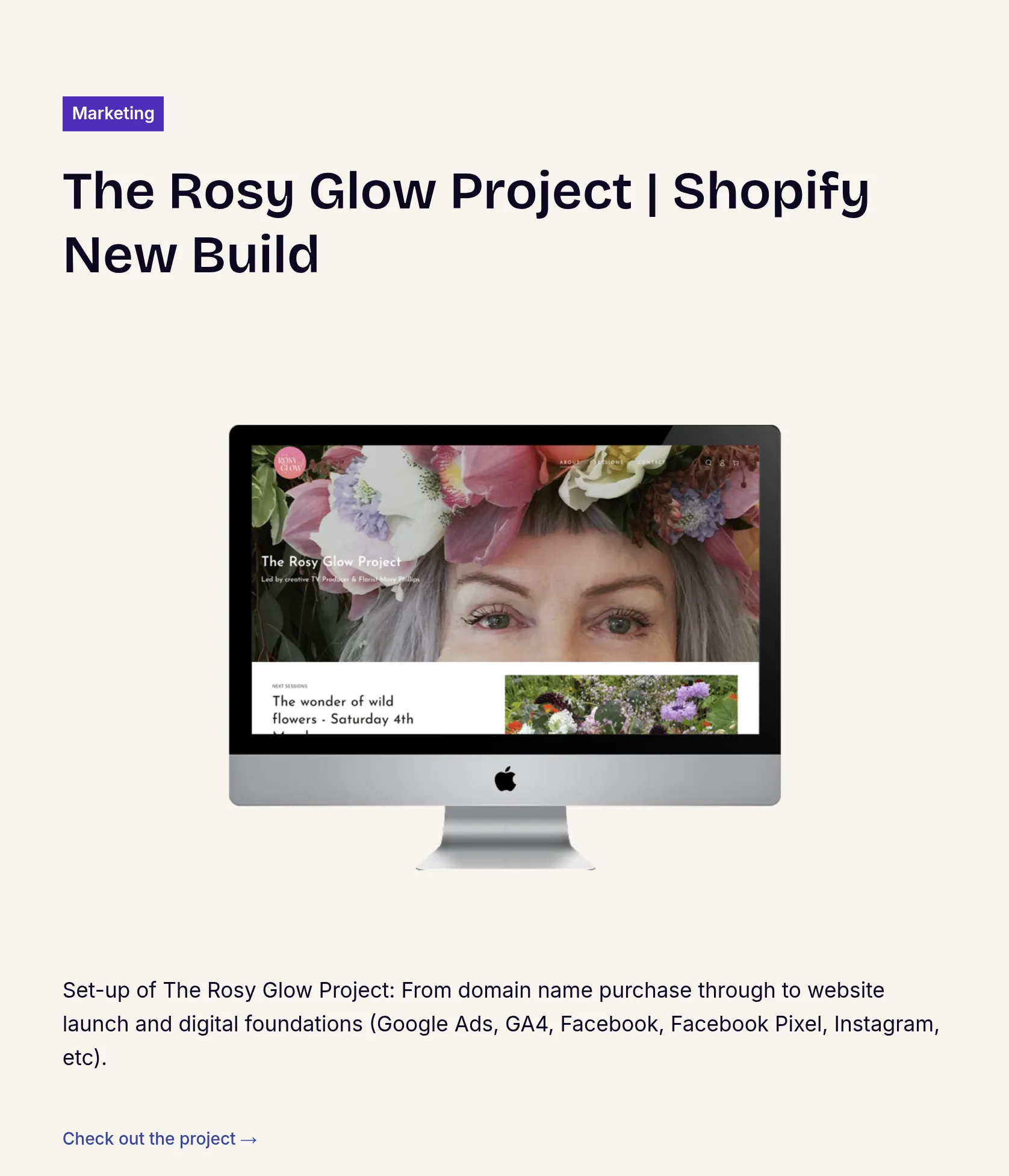 Digital Launch & Foundations for The Rosy Glow Project