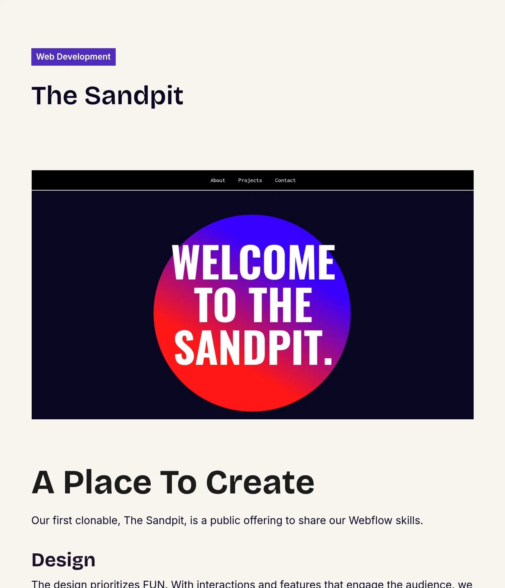 The Sandpit: Interactive Webflow Site with Airtable Automation