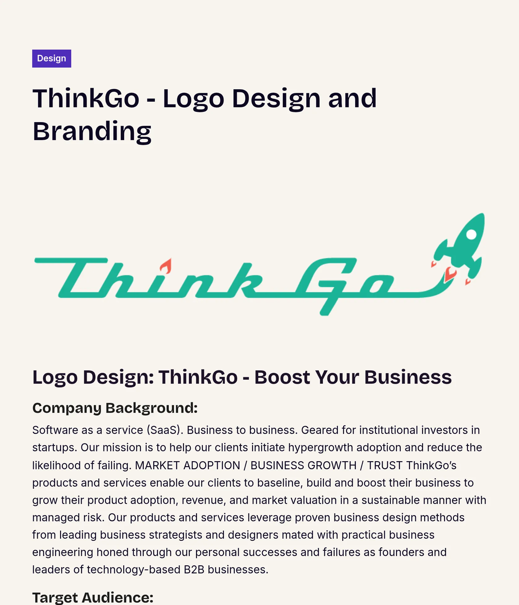 Logo Design for ThinkGo: Boosting SaaS Business Growth
