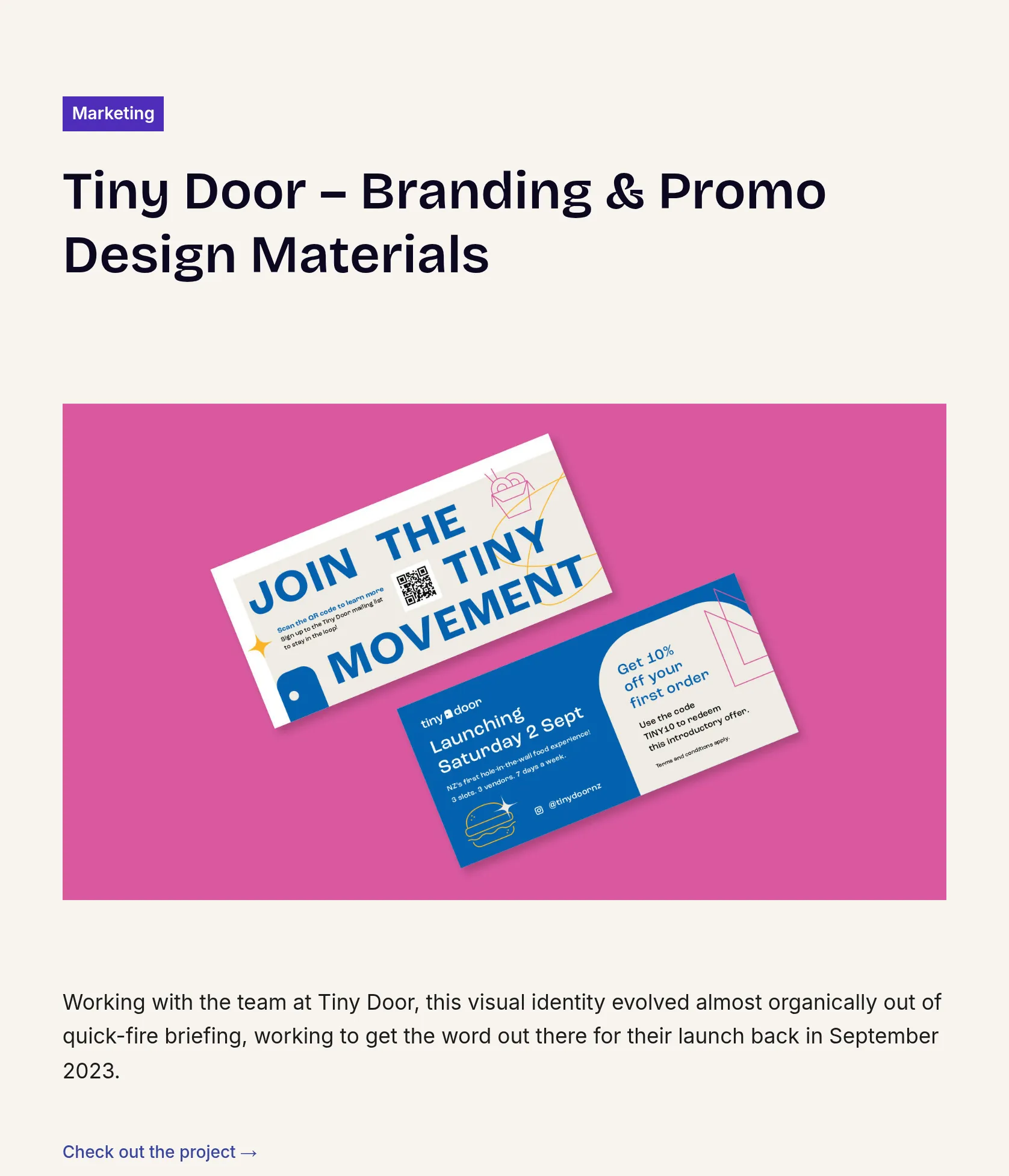 Visual Identity Design for Tiny Door's Launch