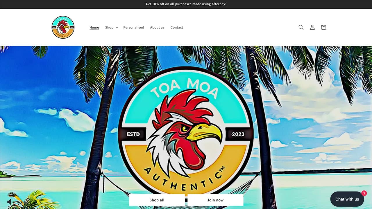 Custom Shopify Store for Toamoa Authentic Clothing