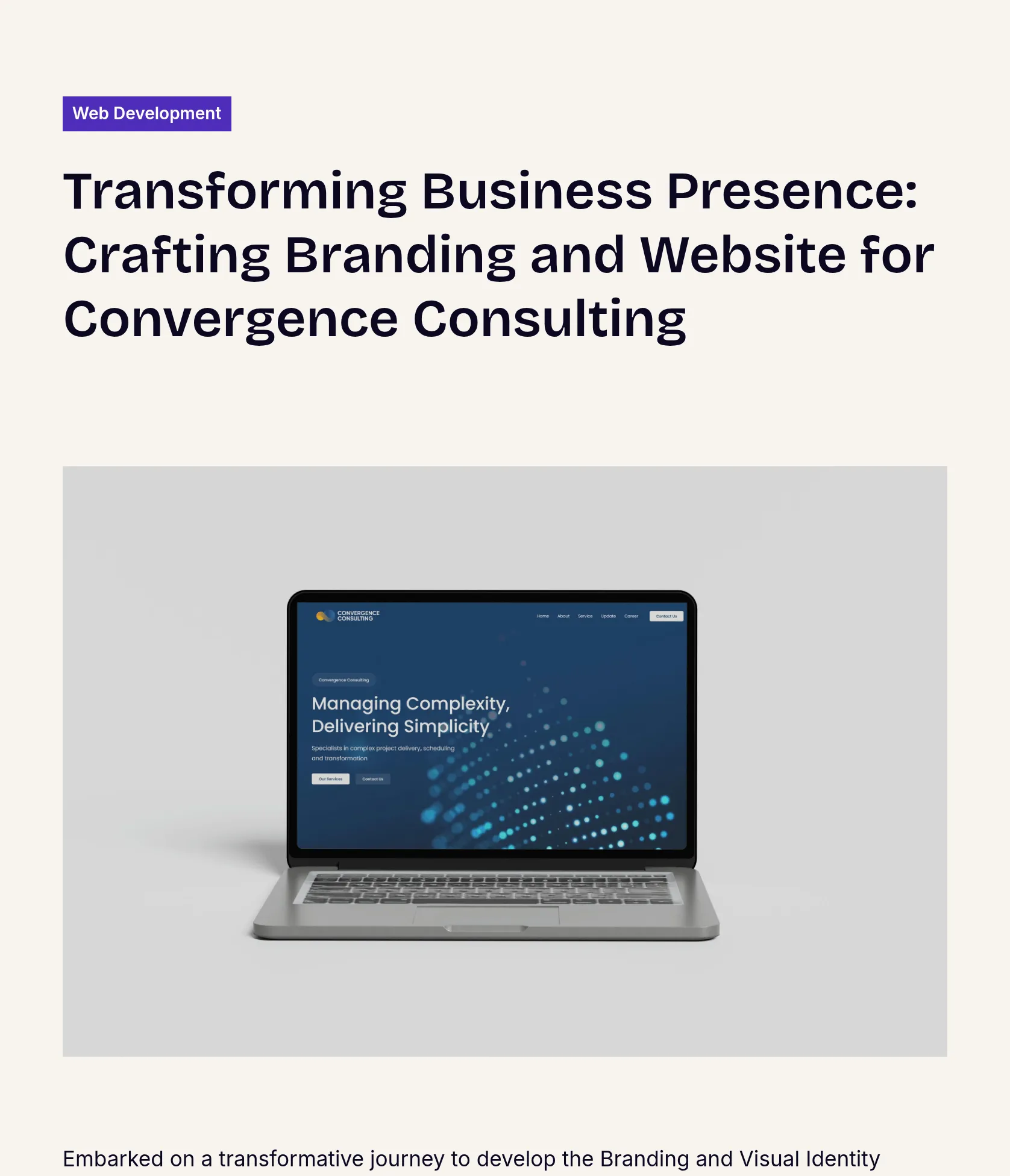 Branding and Website Design for Convergence Consulting