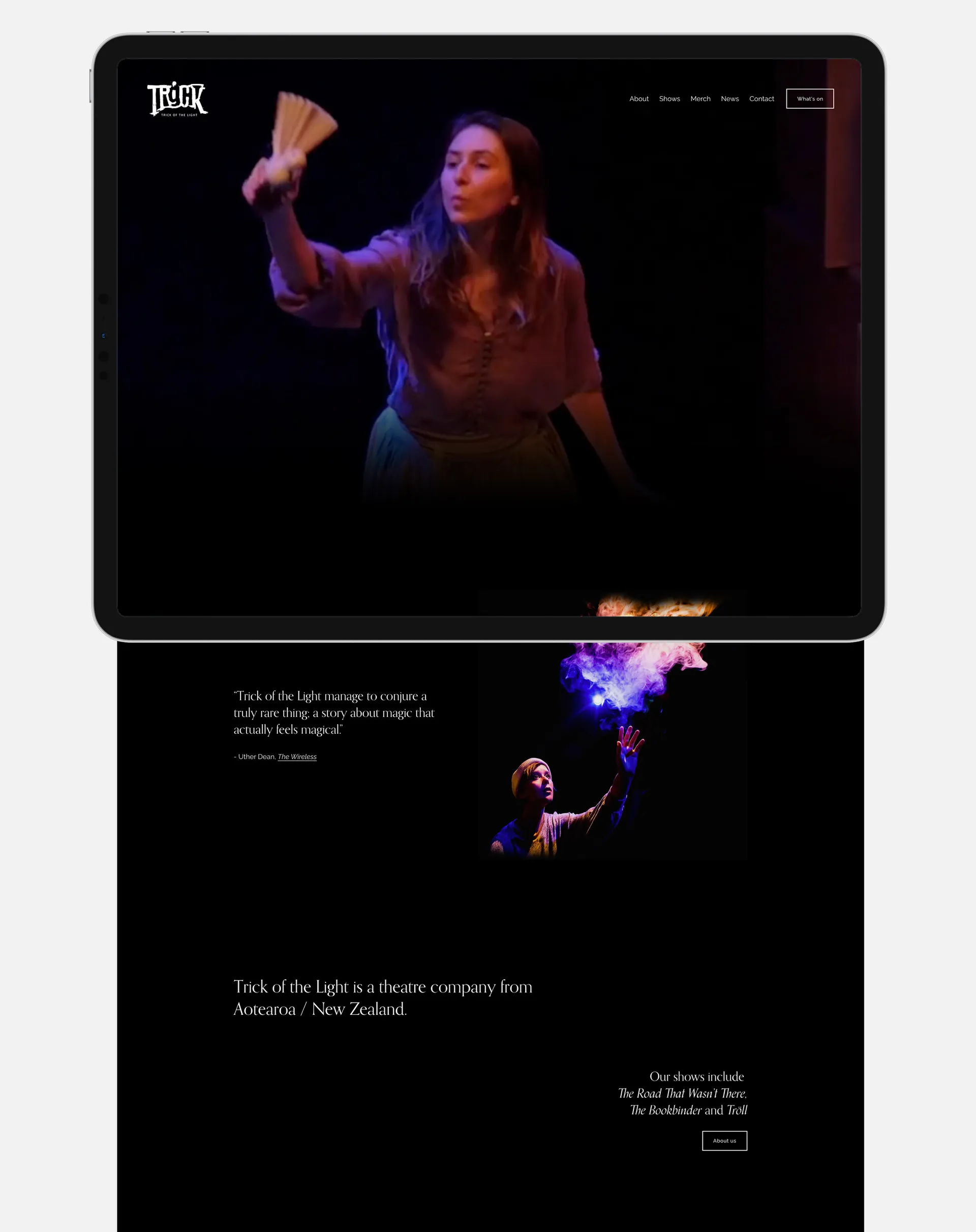Bespoke Website and Ecommerce for Trick of the Light Theatre gallery 1