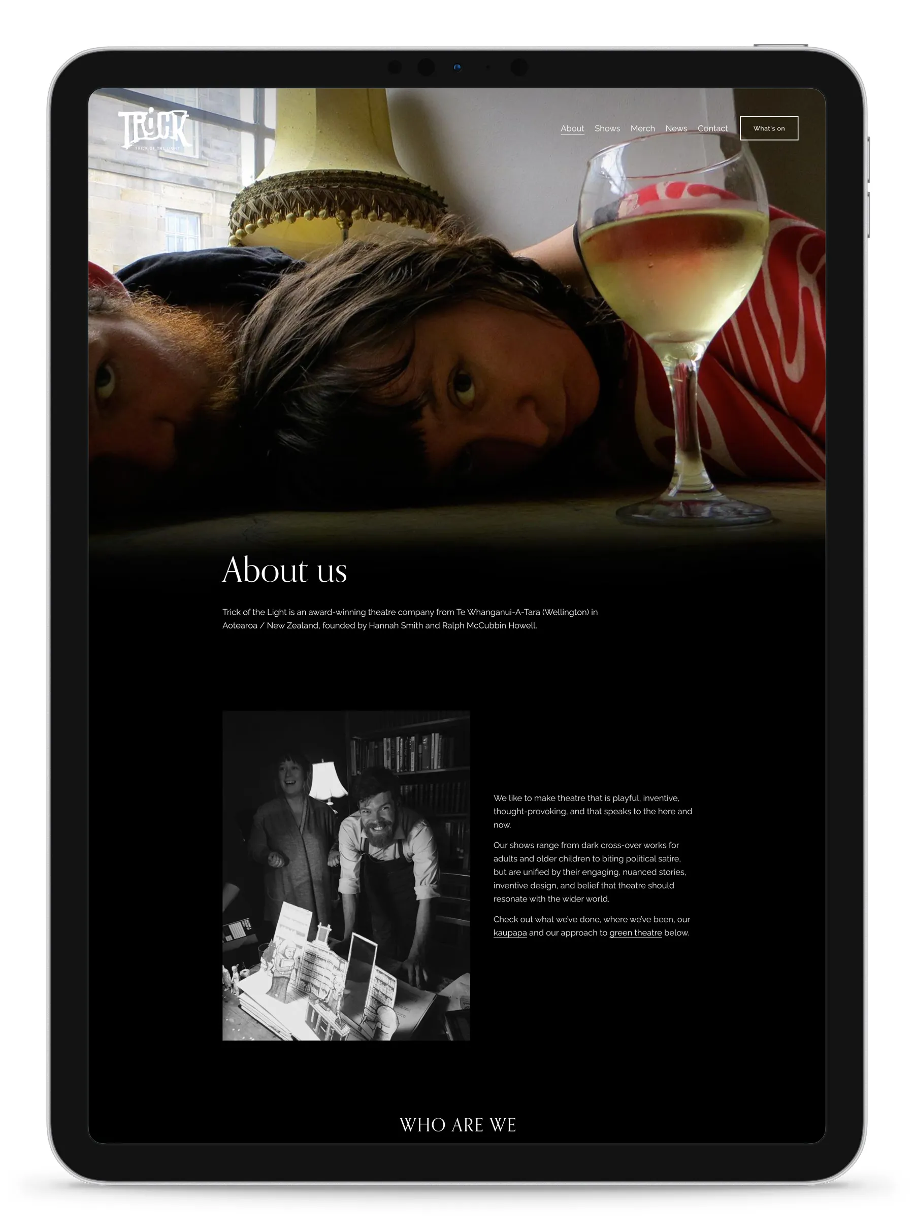 Bespoke Website and Ecommerce for Trick of the Light Theatre gallery 2