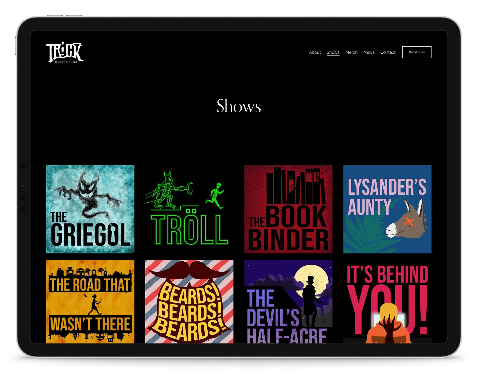 Bespoke Website and Ecommerce for Trick of the Light Theatre gallery 4