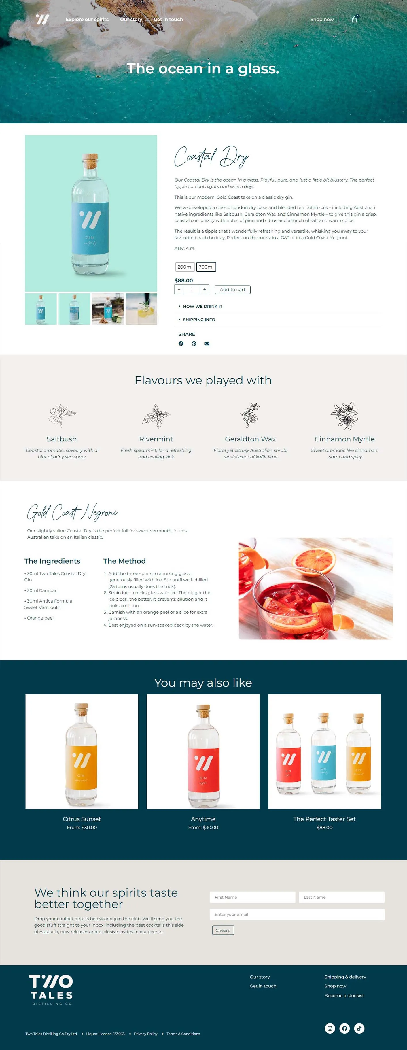 E-commerce Website for Two Tales Gin Boutique Beverages gallery 6