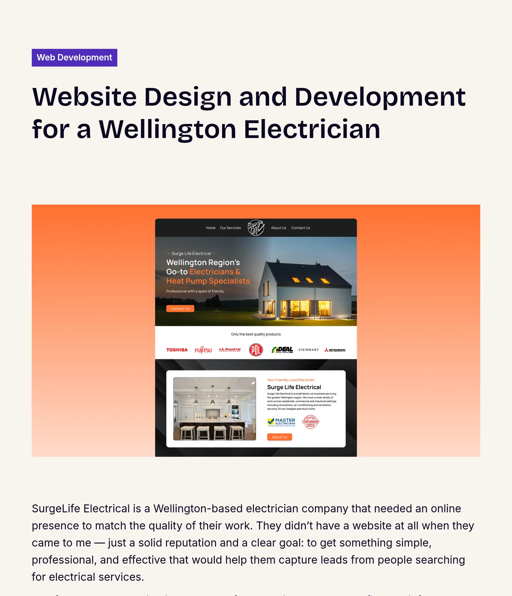Website Design & Development for SurgeLife Electrical