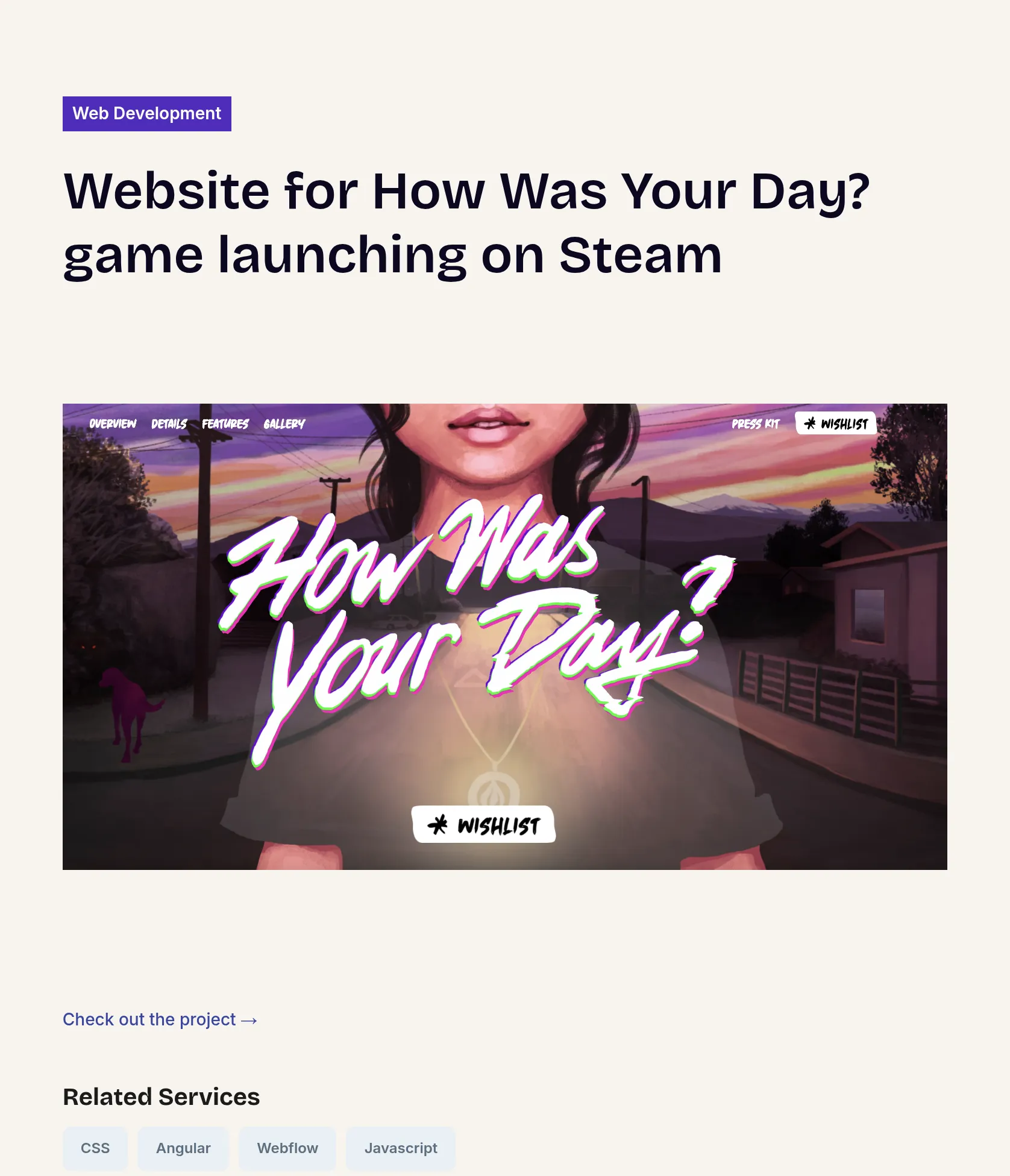 Website and Press Kit Development for Game Developer