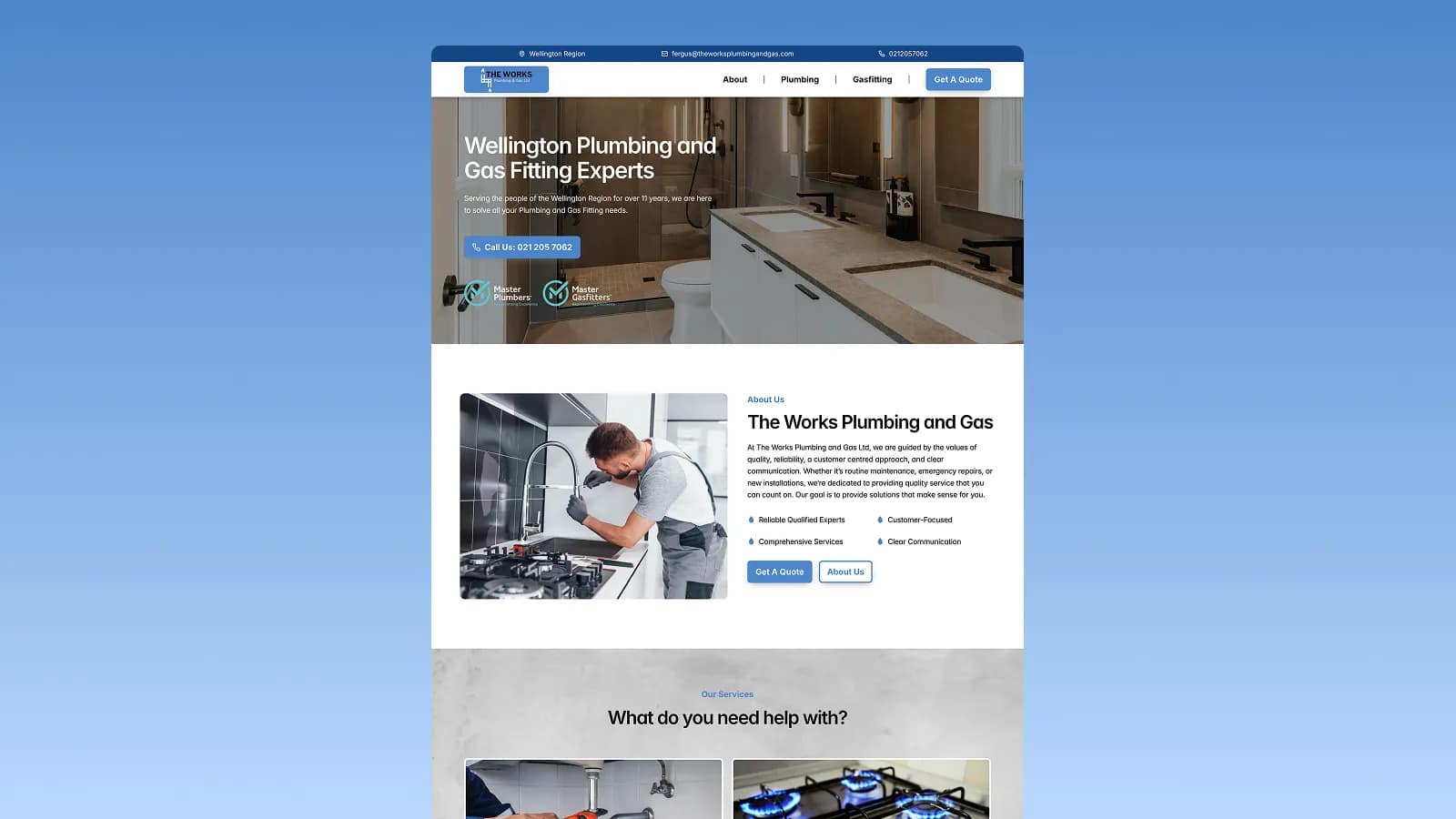 Website Design for The Works Plumbing & Gas