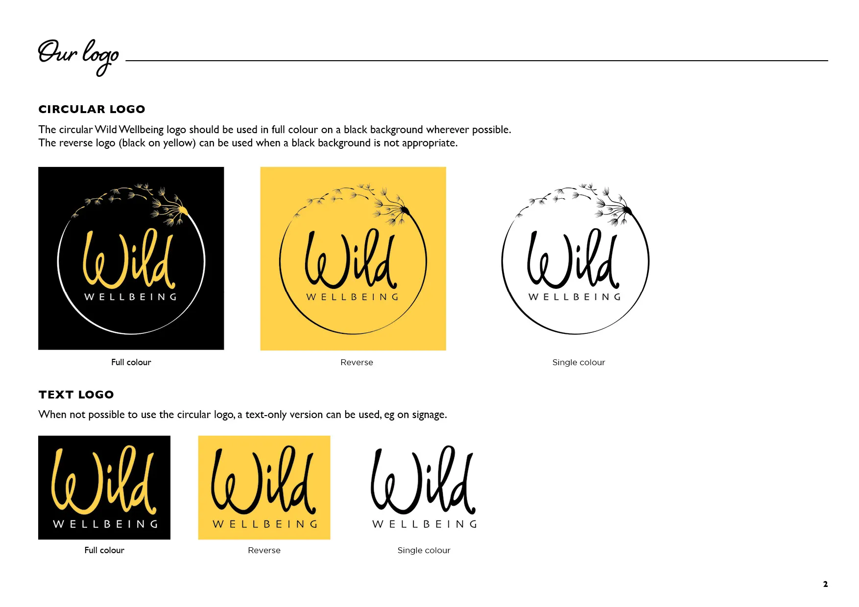 Brand Identity and Marketing Collateral for Wild Wellbeing gallery 1
