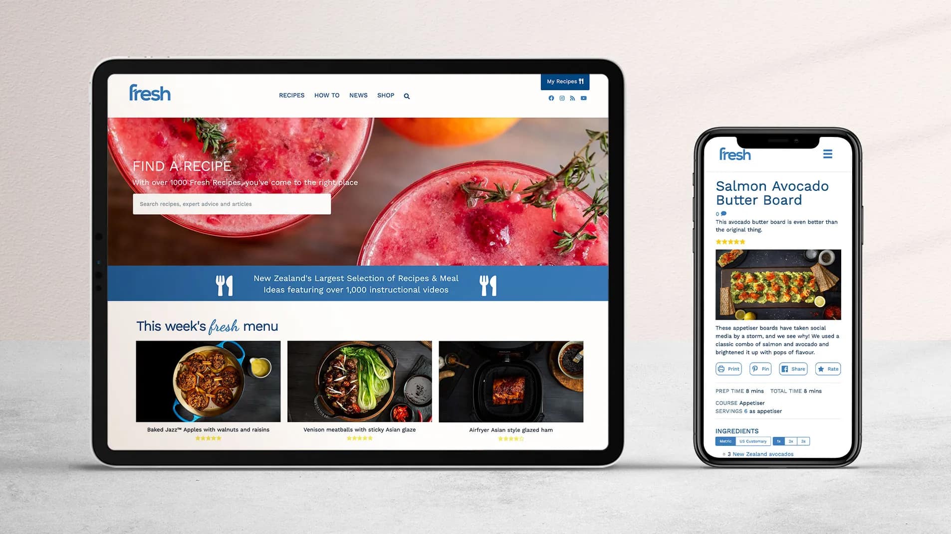 Fresh NZ: Comprehensive Recipe Platform with eCommerce & Email Integration